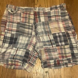 Vintage Polo Ralph Lauren Shorts Mens 36 Authentic India Madras Plaid Patchwork